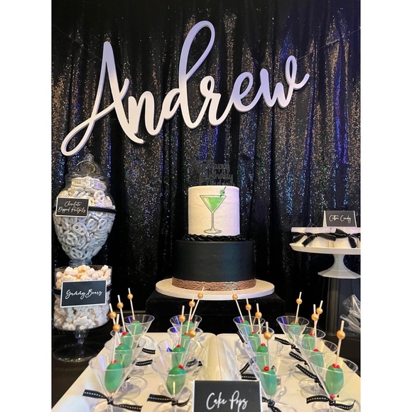 Custom Large Wooden ‘Andrew’ Name Sign 36” Wide Painted White - Nursery/Backdrop - Picture 2 of 9